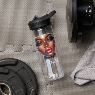 Afro-Königin Kunst Mode Melanin Chic Maßanfertigun Trinkflasche