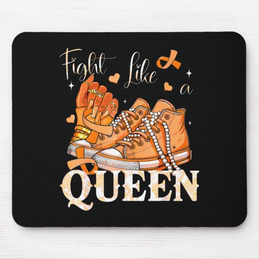 Afro-Königin Multiple-Sklerose-Überlebende Orange Mousepad (Vorne)