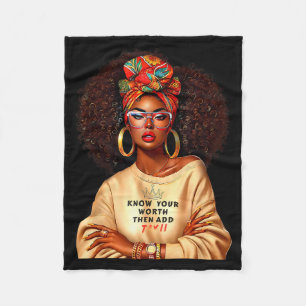 Afro Königin Schwarze Frau Afrikanisches Melanin S Fleecedecke