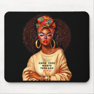 Afro Königin Schwarze Frau Afrikanisches Melanin S Mousepad