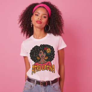 Afro Latina Hand Drawn Spanisches Geschenk T-Shirt