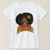 Afro Latina Hand Drawn Spanisches Geschenk T-Shirt (Design vorne)