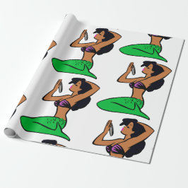 afro latina mermaid geschenkpapier