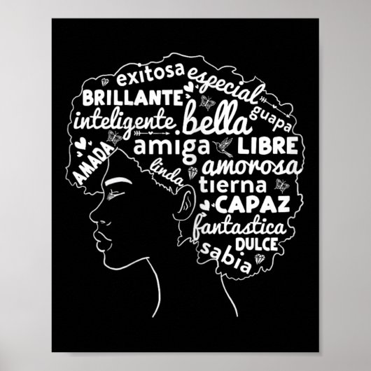 Afro Latina Pride Gift Afro Latino Black History m Poster (Vorne)
