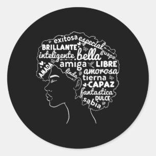 Afro Latina Pride Gift Afro Latino Black History m Runder Aufkleber