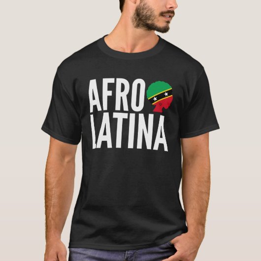 Afro Latina Queen Creole Saint Kitts & Nevis Afro  T-Shirt (Vorderseite)