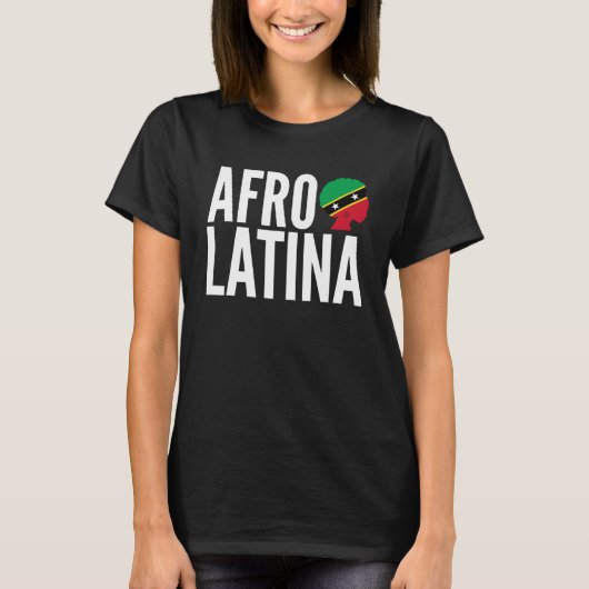Afro Latina Queen Creole Saint Kitts & Nevis Afro T-Shirt (Vorderseite)