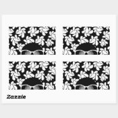 Afro Liebe Black & White Rechteckiger Aufkleber (Blatt)
