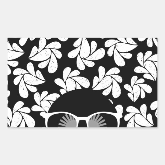 Afro Liebe Black & White Rechteckiger Aufkleber (Vorderseite)