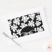 Afro Liebe Black & White Rechteckiger Aufkleber (Umschlag)