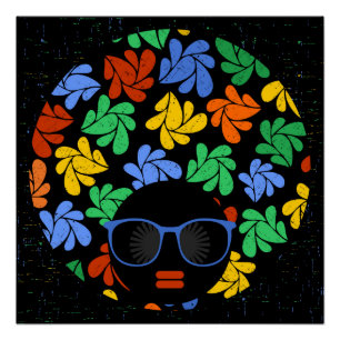 Afro Liebe Bunt Wandtattoo Poster