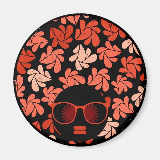 Afro Liebe Coral Red Pillow Magnet (Vorne)