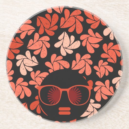 Afro Liebe Coral Red Pillow Untersetzer (Vorne)