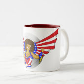 Afro-Liebe-Engels-Tasse Zweifarbige Tasse (VorderseiteRechts)