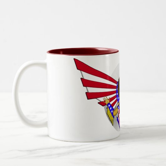 Afro-Liebe-Engels-Tasse Zweifarbige Tasse (Links)