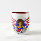 Afro-Liebe-Engels-Tasse Zweifarbige Tasse (Mittel)