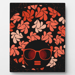 Afro Liebe Korallenrote Kissen Fotoplatte