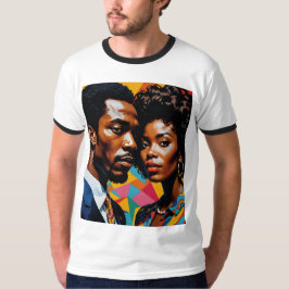 Afro Liebe Retro Power Couple T - Shirt