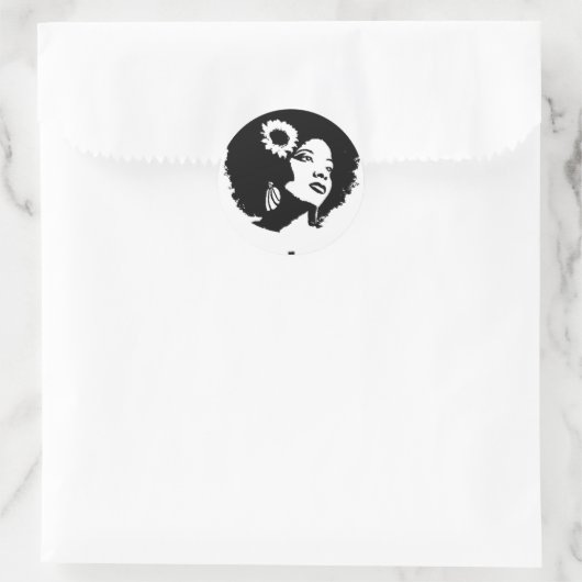 Afro Liebe Runder Aufkleber (Tasche)