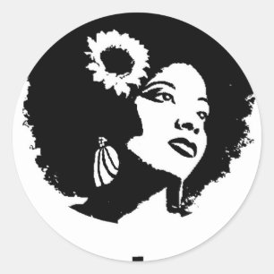 Afro Liebe Runder Aufkleber