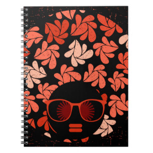 Afro Love Coralrote Kissen Notizblock