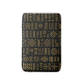 Afro Luxe Black & Gold Tribal Badematte (Vorderseite Vertikal)