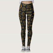 Afro-Luxe Gold Tribal Leggings (Vorderseite)