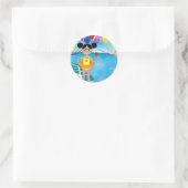 Afro-Mädchen mit Eis Runder Aufkleber (Tasche)