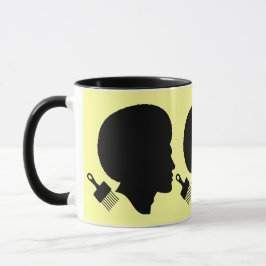 AFRO MAN SILHOUETTE UND SEIN AFRO PICK TASSE