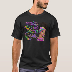 Afro Mardi Gras Black Women Karneval Afro Messy T-Shirt