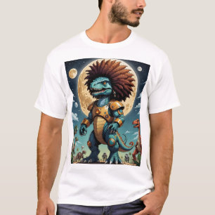 Afro Mecha Dinosaur Futuristic Fantasy Sci-Fi T-Sh T-Shirt