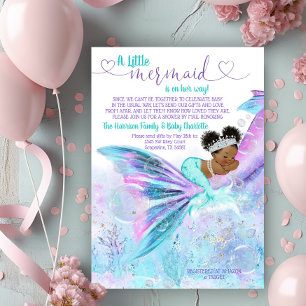 Afro Meerjungfrau Mail Baby Shower Einladung
