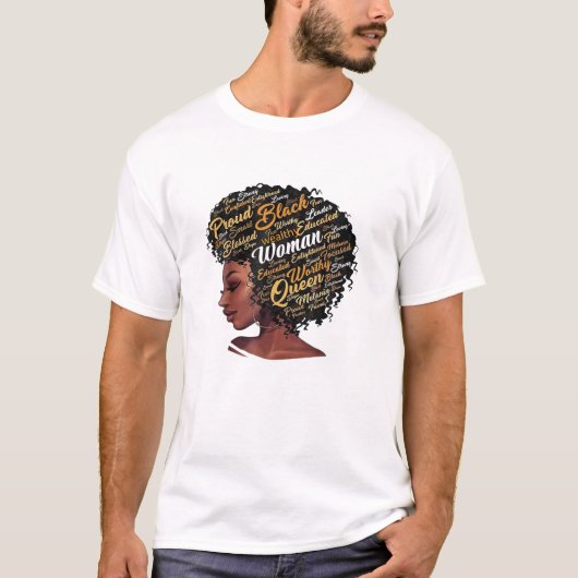 Afro Melanin Queen T-Shirt Strong Black Natural Af (Vorderseite)