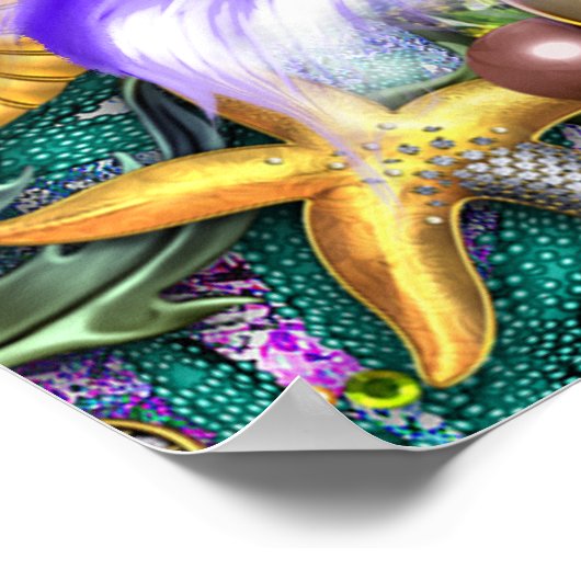 Afro Mermaid Baby Dusche Begrüßungszeichen Poster (Ecke)