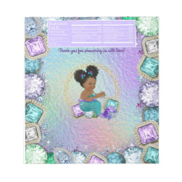 Afro Mermaid Baby Shower Candy Bar Wrapper Notizblock