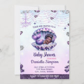 Afro Mermaid Baby Shower Einladung (Vorderseite)