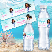 Afro mermaid Birthday Party - Under the Sea Splish Wasserflaschenetikett