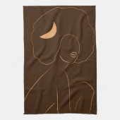 Afro Moon Girl Geschirrtuch (Vertikal)