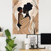 Afro-Mutter und Tochter Poster (Heimbüro)
