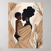 Afro-Mutter und Tochter Poster (Vorne)
