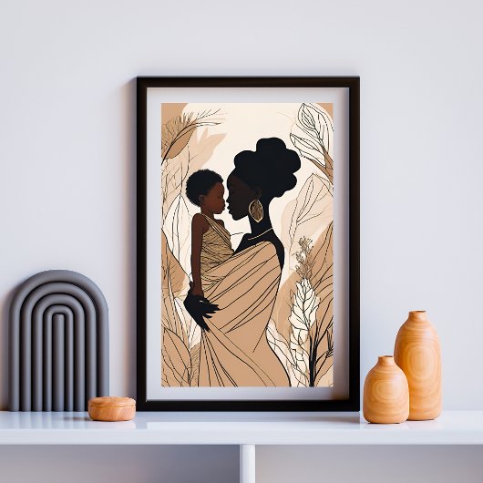 Afro-Mutter und Tochter Poster