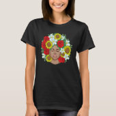 Afro Natural Black Hair Kind Pride Melanin Flowers T-Shirt (Vorderseite)