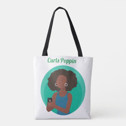 Afro Natural Hair Curls Tasche (Rückseite)
