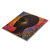 Afro Nebula Flüstern – Black History Feier Fliese (Seite)
