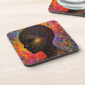 Afro Nebula Flüstern – Feier der schwarzen Geschic Getränkeuntersetzer (Linke Seite)