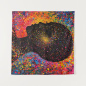 Afro Nebula Flüstern – Feier der schwarzen Geschic Wandteppich (Vorderseite (Horizontal))