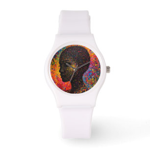 Afro Nebula Flüstern – Feier zum schwarzen Geschic Armbanduhr