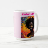 Afro Nebula Whisper – Black History Celebration Kaffeetasse (VorderseiteRechts)