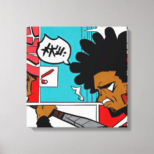 Afro Ninja Abstrakt #2 Leinwanddruck