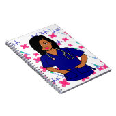 Afro Nurse Caregiver Registered Nurse Woman Notizblock (Rechte Seite)
